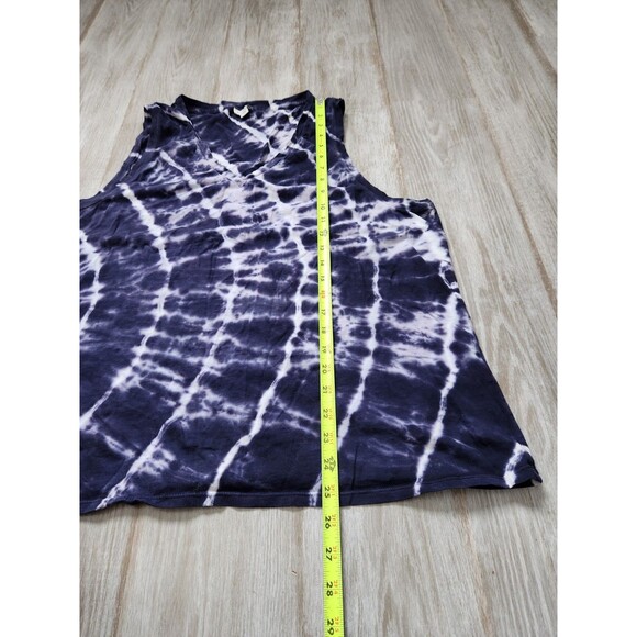 J.Crew Tank Top Womens Plus 2X Blue White Tie Dye V Neck Sleeveless Cotton EUC - Picture 6 of 7
